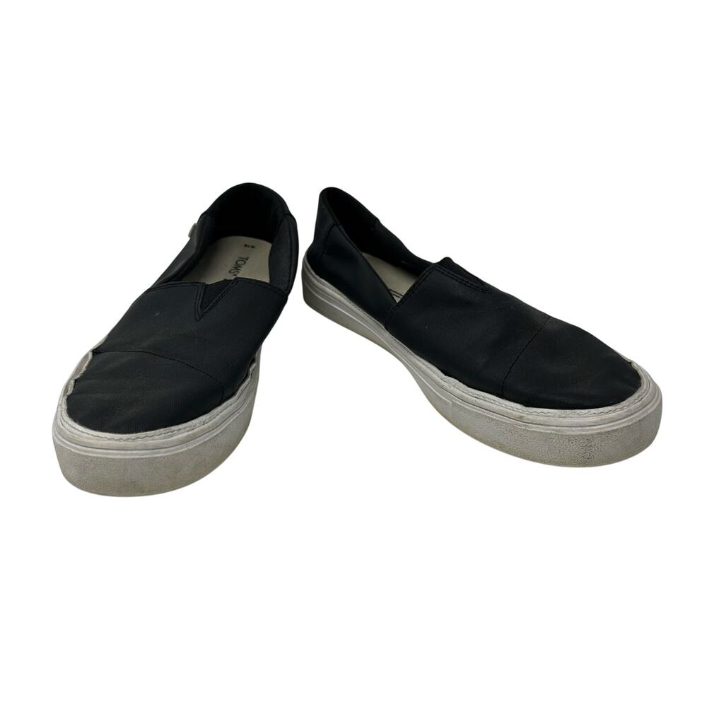 Toms Size 10 Black Slip On Casual Shoes Comfort Women Ladies Active Flat